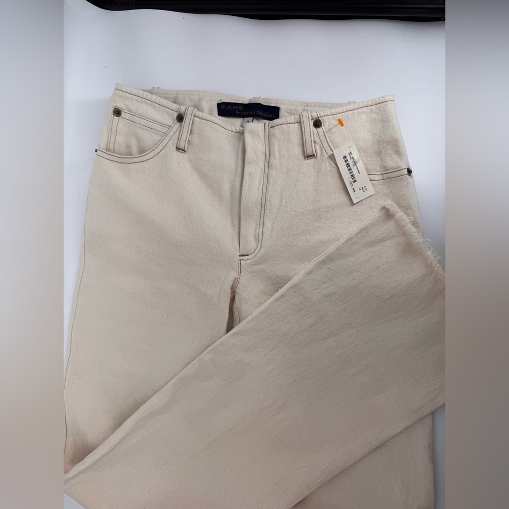 D’Jeans by Donna Degnan Natural Raw Straight Ecru Jeans, NWT - Picture 1 of 9